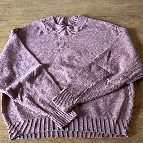 Abercrombie & Fitch Sweaters - Abercrombie, crew neck sweater, muted beige/purple, small